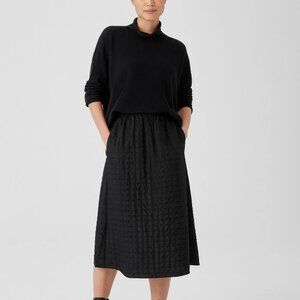Eileen Fisher Silk Habutai Quilted A-Line Skirt s. M  - NEW WITH TAGS
